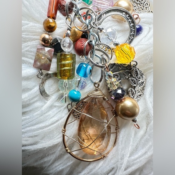 Chunky Beaded Tassel Handbag Purse Accessory Dangle Charm Key Chain Handmade - Picture 4 of 16